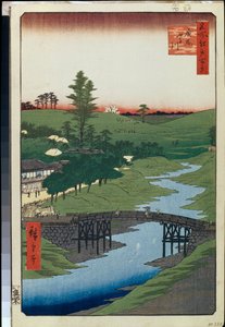 Cent vues celebres d'Edo: Hiroo on Furukawa River (مائة منظر مشهور لإيدو) - هيروشيغي ، أوتاغاوا (1797-1858) - 1856-1858 - نقش خشبي ملون - متحف الإرميتاج ، سانت بطرسبرغ بواسطة أندو أو أوتاغاوا هيروشيغي