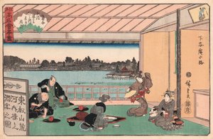 حفلة الشرب في مطعم من قبل Ando Hiroshige بواسطة أندو أو أوتاغاوا هيروشيغي