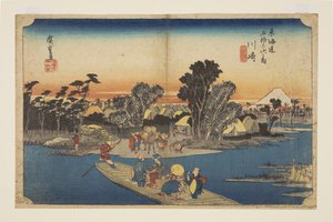 Kawasaki: The Rokug؟ Ferry (Kawasaki، Rokug؟ Watashibune) (طباعة خشبية ملونة) بواسطة أندو أو أوتاغاوا هيروشيغي