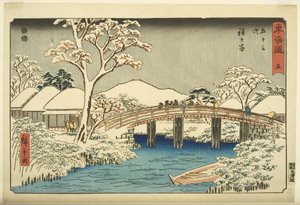 رقم 5 ، Hodogaya: نهر Katabira و Katabira Brige (Hodogaya ، Katabiragawa Katabirabashi) (طباعة خشبية ملونة) بواسطة أندو أو أوتاغاوا هيروشيغي