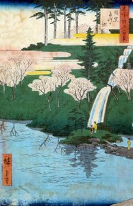 مائة منظر مشهور لإيدو ؛ منظر لـ Chiyo a Meguro بركة. طباعة يابانية لأوتاغاوا هيروشيغي (1797-1858) القرن التاسع عشر. مجموعة خاصة بواسطة أندو أو أوتاغاوا هيروشيغي