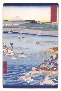 نهر quot;آيquot; بين مقاطعتي quot;سوروجاquot; وquot;توميquot; (Sun#39;En igawa) (طبعة خشبية ملونة) بواسطة أندو أو أوتاغاوا هيروشيغي