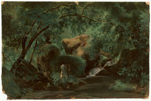 داخل الغابة مع رسام ، Civita Castellana ، 18251830.