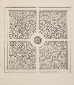 تصميم لـ Parterre ، من Theatre des Plans et Jardinages ، حانة. 1652 (نقش)