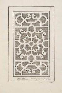 تصميم لـ Parterre ، من Theatre des Plans et Jardinages ، حانة. 1652 (نقش)