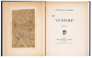 الصفحة الأمامية وصفحة العنوان لكتاب "التكعيبية" لألبرت جليزيس وجان ميتزينجر بواسطة أندريه (بعد) ديرين