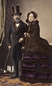 نابليون الثالث والإمبراطورة أوجيني بواسطة ديسديري (1819-1889) - حوالي 1865 - التلوين الرقمي