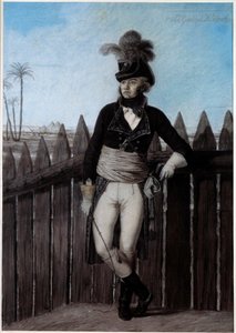 بورتريه جان بابتيست كليبر (1753-1800) في مصر في 1798-1799 ، الجنرال العام للالوان المائية Armee d'Orient بالفحم والغواش لأندريه دوتيرتر (1753-1842) من القرن الثامن عشر. خافت. 0.54 × 0.36 م. قصر فرساي ، متحف القلعة