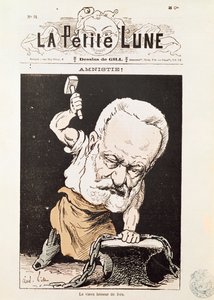 رسم كاريكاتوري لفيكتور هوغو (1802-1885) من الغلاف الأمامي لـ "La Petite Lune" ، فبراير 1879 بواسطة أندرو جيل