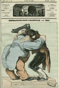 كارتون "نحن نقبل فوليفيل" ، مسرحية فودفيل ليوجين لابيش (1815-1888) وأوغست ليفرانك (1814-1878). غلاف في "L'Eclipse" بقلم جيل ، 31 أغسطس بواسطة أندرو جيل