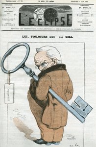 رسم كاريكاتوري لأدولف تييرز (1797-1877) ، رجل دولة فرنسي. غلاف في “L