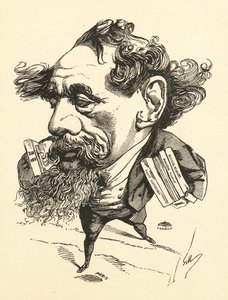 كارتون تشارلز ديكنز يعبر القناة الإنجليزية ، 1868 بواسطة أندرو جيل
