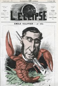 اميل اوليفييه (1825-1913) ، سياسي فرنسي. غلاف في “L'Eclipse” بقلم جيل ، 16 فبراير