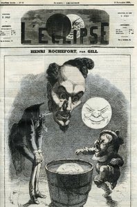 هنري روشفورت (1831-1913) ، صحفي وكاتب وسياسي فرنسي. الغلاف في "L'Eclipse" بقلم جيل ، 21 نوفمبر بواسطة أندرو جيل