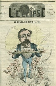 جاك إميل دوبريسوار (1832-1884) ، رجل الفنون في بادن بادن. غلاف في "L'Eclipse" بقلم جيل ، 8 أغسطس بواسطة أندرو جيل