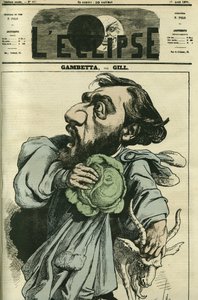 ليون جامبيتا (1838-1882) ، سياسي فرنسي. الغلاف في "L'Eclipse" بقلم جيل ، 17 أبريل بواسطة أندرو جيل