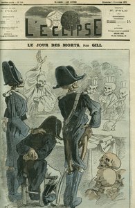 في يوم الموتى ، كان نابليون الثالث (1808-1873) قاضيًا أمام جمعية هيكلية لهزيمة سيدان. الغلاف في "L'Eclipse" بقلم جيل ، 5 نوفمبر بواسطة أندرو جيل