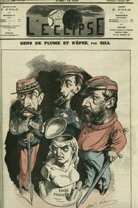 أصحاب القلم والسيف: لويس ليون فيدربه (1818-1889) ، الجيش الفرنسي ، كاميل كريمر (1840-1876) ، الجنرال الفرنسي ، وفيليب توسان جوزيف بوردون (1821-1892) ، الطبيب والعسكري. غلاف في “L'Eclipse” بقلم جيل ، 8 أكتوبر بواسطة أندرو جيل