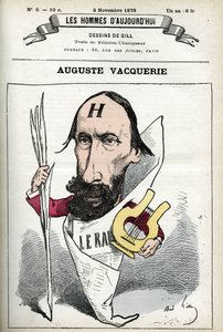 صورة لأوغست فاكويري (1819-1895) ، شاعر وكاتب مسرحي وصحفي فرنسي. كارتون جيل ، باريس. بواسطة أندرو جيل
