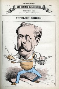 صورة لأوريلين شول (1833-1902) ، صحفي وكاتب وممثل كوميدي فرنسي. كارتون جيل ، باريس. بواسطة أندرو جيل