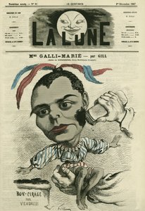 صورة لسلستين جالي ماري (جالي ماري) (1840-1905) ، مغنية فرنسية في أوبرا كوميك. كارتون جيل ، في "La Lune" ، 1 ديسمبر بواسطة أندرو جيل
