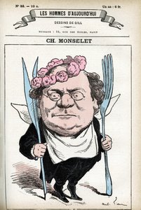 صورة تشارلز مونسيليت (1825-1888) ، شاعر فرنسي ، صحفي ، روائي ومذوق. كارتون جيل ، في “Les Homme d'Today” ، باريس بواسطة أندرو جيل
