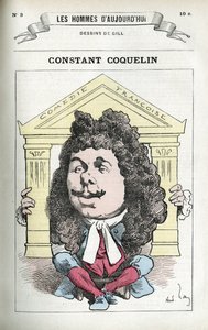 صورة لكونستانت كوكلين (1841-1909) ، ممثل مسرحي فرنسي. كاريكاتير جيل ، باريس. بواسطة أندرو جيل