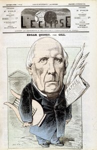 صورة لإدغار كوينيت ، مؤرخ فرنسي (1803-1875). في ليكليبس ، 8/11/1874. كارتون جيل. بواسطة أندرو جيل
