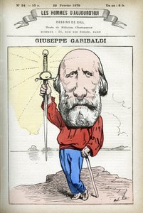 صورة لجوسيبي غاريبالدي (1807-1882) ، سياسي إيطالي. كارتون جيل ، في “Les Homme d