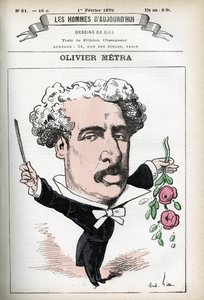صورة لأوليفييه مترا (1830-1889) ، الممثل الفرنسي ، الملحن الشعبي. كارتون جيل ، في “Les Homme d