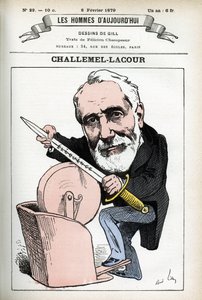 صورة لبول أرماند شالميل لاكور (1827-1896) ، سياسي ودبلوماسي ومؤرخ للفلسفة الفرنسية. كارتون جيل ، في “Les Homme d'Today” ، باريس بواسطة أندرو جيل