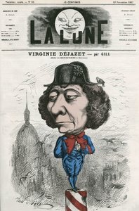 صورة فيرجيني دجازيت (1798-1875) ، ممثلة فرنسية في دور بونابرت. كارتون جيل ، في "لا لون" ، 10 نوفمبر بواسطة أندرو جيل
