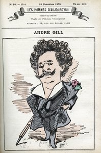 صورة شخصية لأندريه جيل (1840-1885) ، رسام كاريكاتير ورسام فرنسي. كارتون في "رجال اليوم" بواسطة أندرو جيل