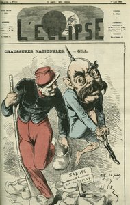 أحذية المواطنون ، أوتو فون بسمارك (1815-1898) استبدل حذائه بقباقيب موزيل. غلاف في “L'Eclipse” بقلم جيل ، 1 أغسطس بواسطة أندرو جيل