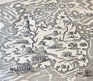 جزيرة الثالوث ، نقش من علم الكونيات العالمي لأندريه تيفيت (1504-1592) ، باريس بواسطة أندريه ثيفت