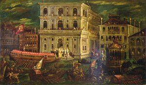 صعود دوجاريسا موروسينا موروسيني جريماني في 4 مايو 1597 ، البندقية ، حوالي 1600 (زيت على قماش) بواسطة أندريا) فيسينتينو