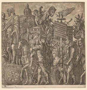 انتصار يوليوس قيصر: التماثيل الضخمة ومعدات الحصار ، 1593-99. بواسطة أندريا أندريني
