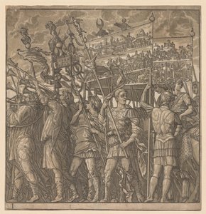 انتصار يوليوس قيصر: الجنود يحملون صور الحرب ، 1593-99. بواسطة أندريا أندريني