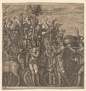 انتصار يوليوس قيصر: الجنود يسيرون مع جوائز الحرب ، 1593-99. بواسطة أندريا أندريني