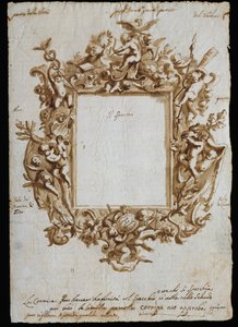 رسم متعامد للإطار الاستعاري ، حوالي 1700 ، بقلم أندريا بروستولون (1662-1732) ، قلم ألوان مائية على ورق أبيض ، إيطاليا بواسطة أندريا بروستولون
