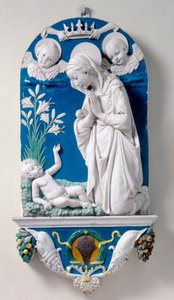 Madonna of the Lilies, Adoration of the Child بواسطة أندريا ديلا روبيا