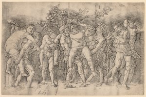 Bacchanal مع Silenus. بواسطة أندريا مانتيجنا