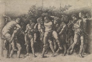 Bacchanal مع Silenus ، تكوين إفريز مع عشرة شخصيات حول Silenus الذي ... ، أوائل 1470s. بواسطة أندريا مانتيجنا