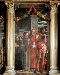 القديسان جون ولورنزو واثنان من القديسين ، تفاصيل من سان زينو ألتربيس بواسطة أندريا مانتيجنا