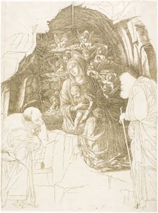 عبادة المجوس (عذراء الكهف) بواسطة Andrea Mantegna