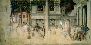استشهاد ونقل جسد القديس كريستوفر المقطوع ، 1448-57 بواسطة أندريا مانتيجنا