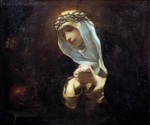 تمثيل القديسة كاترين من سيينا (1347-1380) (زيت على قماش) بواسطة أندريا ساكشي