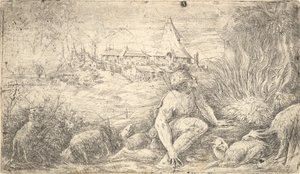 موسى والأدغال المحترقة ، كاليفورنيا. 1544-47. بواسطة أندريا شيافوني