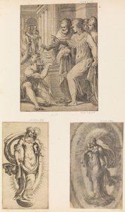القديس بطرس والقديس يوحنا علاج الرجل الأعرج والعذراء والطفل ، كاليفورنيا. 1543-60. بواسطة أندريا شيافوني