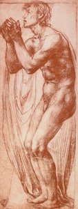 دراسة شخصية الذكور ؛ رسم أندريا ديل سارتو. خزانة الرسومات والمطبوعات ، معرض أوفيزي ، فلورنسا بواسطة أندريا ديل سارتو